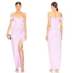 NWT Sau Lee Brandi Long Gown Women’s Dress in Pale Lavender Size 2 flaw